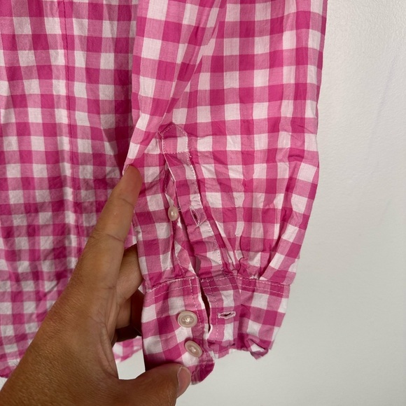 J Crew Pink Gingham lightweight cotton signature fit Button Shirt Women’s Sz XS - Picture 5 of 7